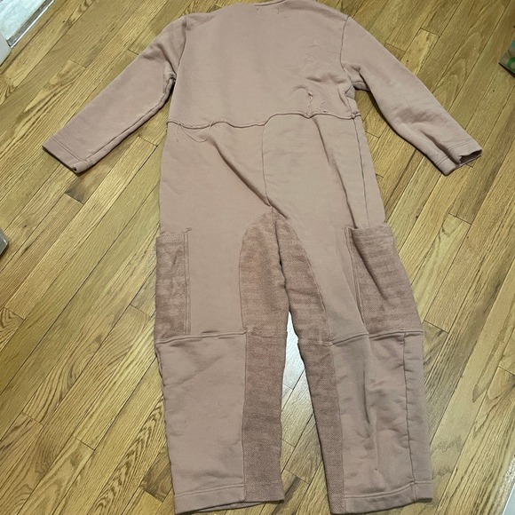 Free People Free-Est Women's M Sweater Jumpsuit Romper Pink Mauve Cargo Pocket - Picture 4 of 6